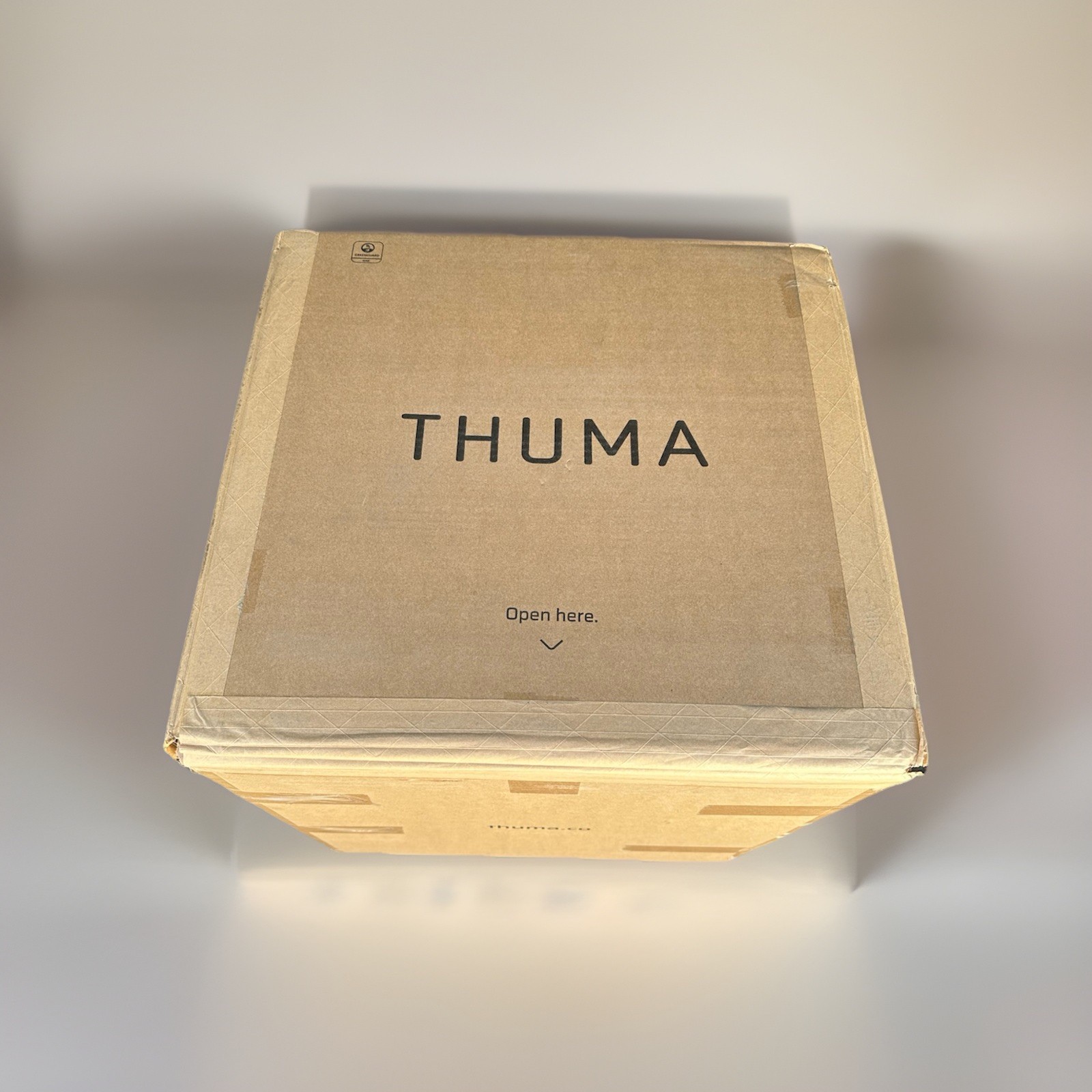 Thuma ~ Pedestal Side Table ~ Walnut Finish ~ New in Box