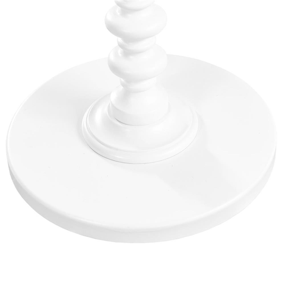 Linon Spectrum 17″ Round Spindle Accent Table in White Painted Wood