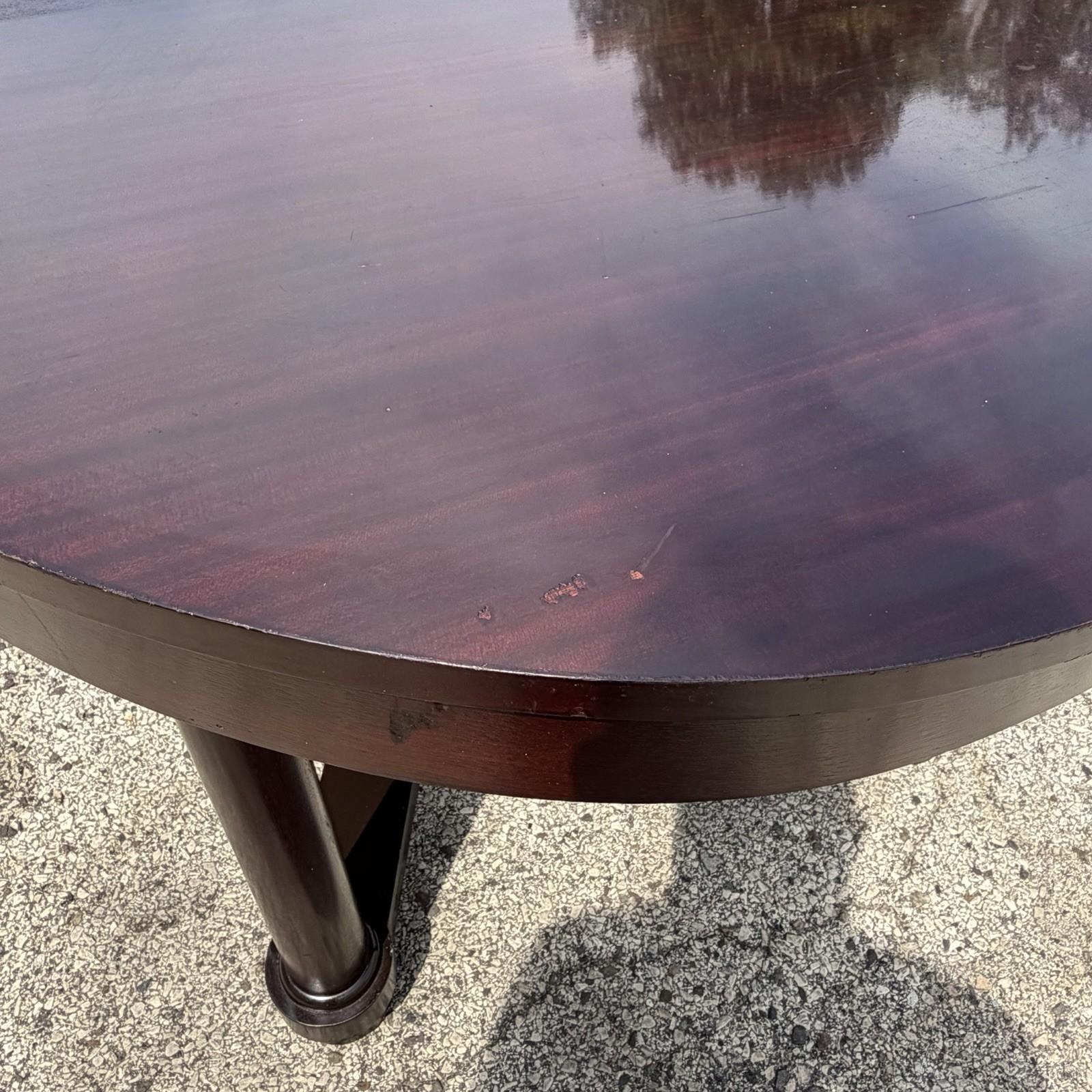 Baker Barbara Barry Art Deco Style Oval 2 Leaf Extension Mahogany Dining Table