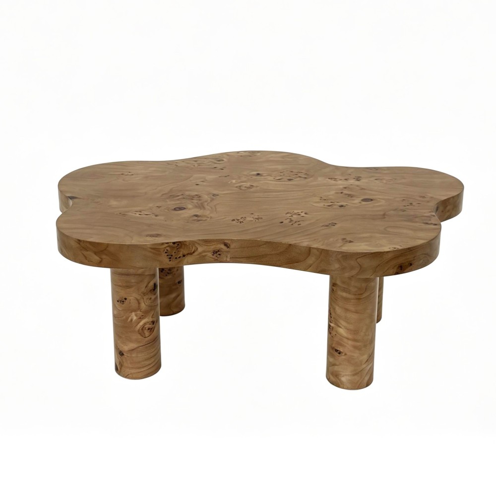 Cloud Coffee Table 40″, 4 Round Legs, Tree Knot Pattern, Modern for Small Space