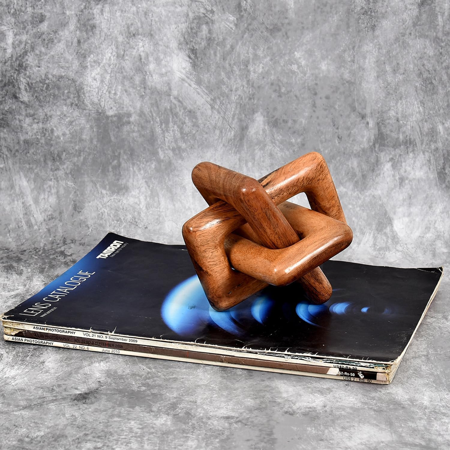 Coffee Tables 3 Link Wooden Knot Decorative Living Room Decor Unique Appearance