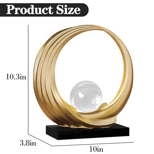 Shelf Decor Statues,Coffee Table Modern Abstract Stripe Home Decor Golden