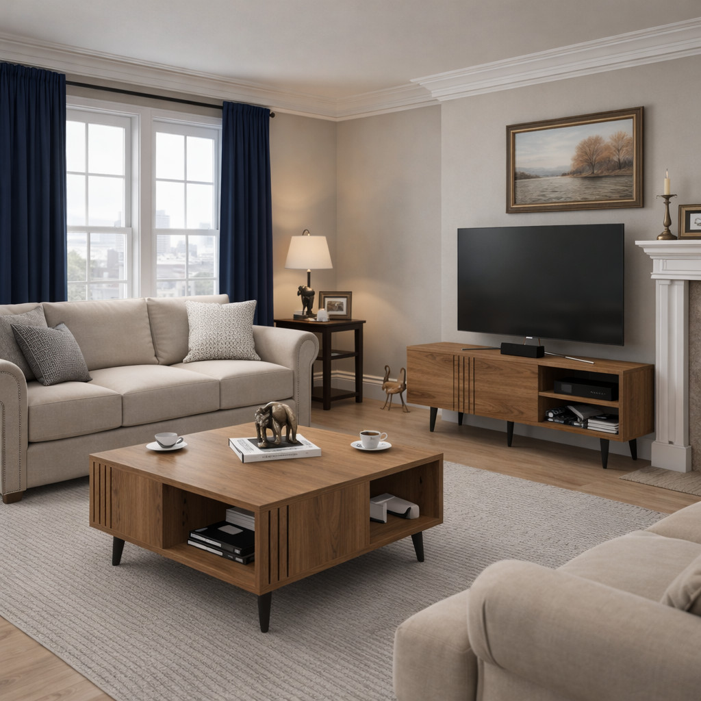 Ronas TV Stand & Coffee Table Living Room Set of 2