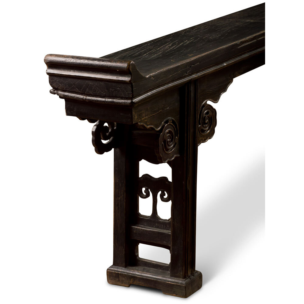 US SELLER – Distressed Grand Vintage Elmwood Peking Imperial Altar Table