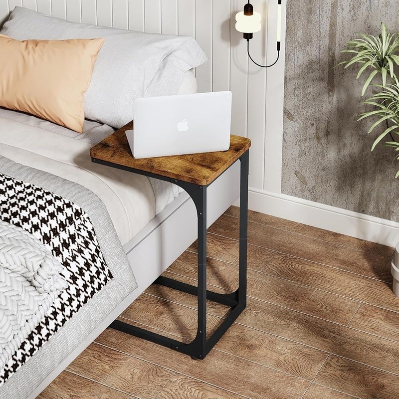 C Shaped Side Tables Set of 2 Living Room Bedroom Couch Tray End Tables New
