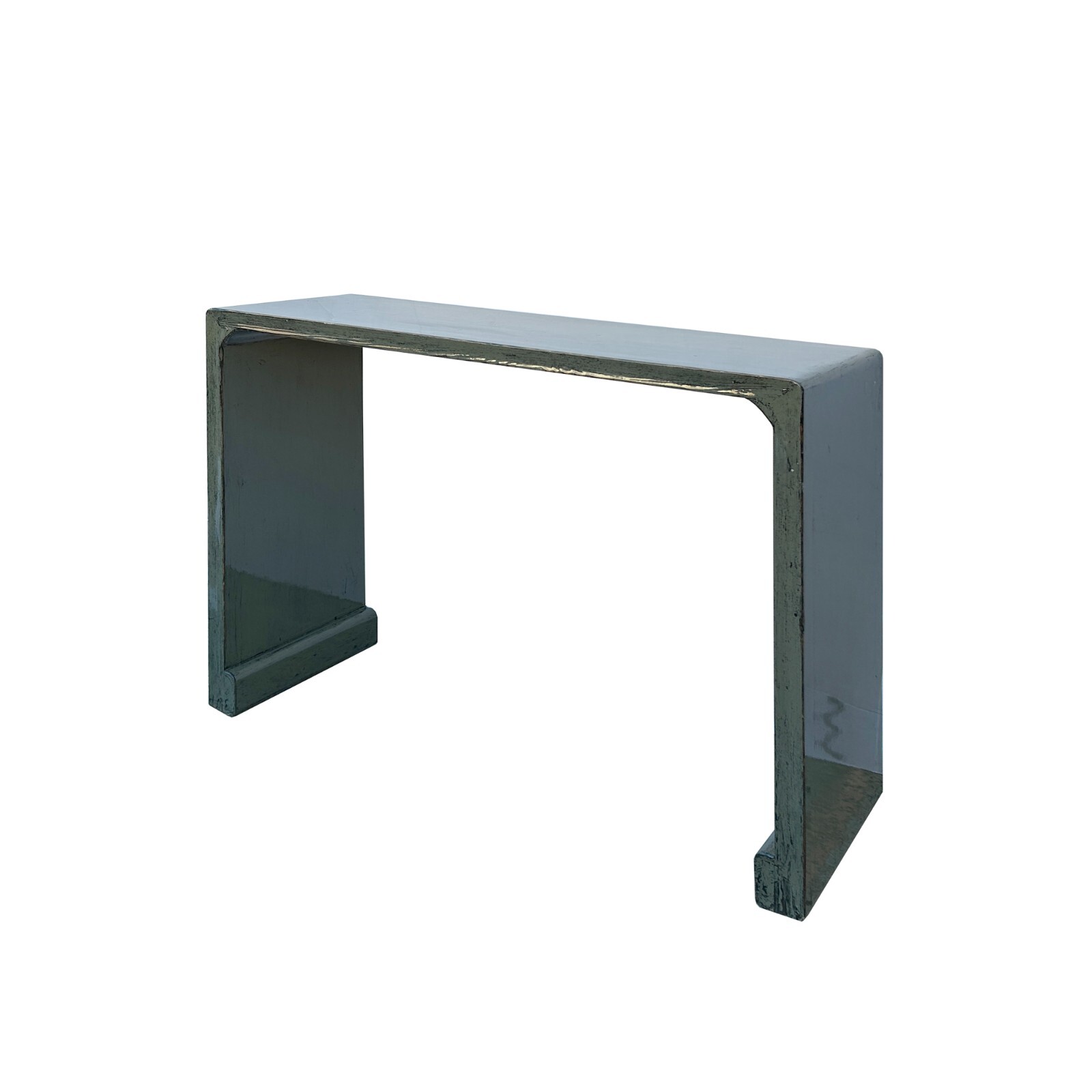 Minimalistic Gloss Gray Lacquer Rectangular Console Foyer Side Table ws4478