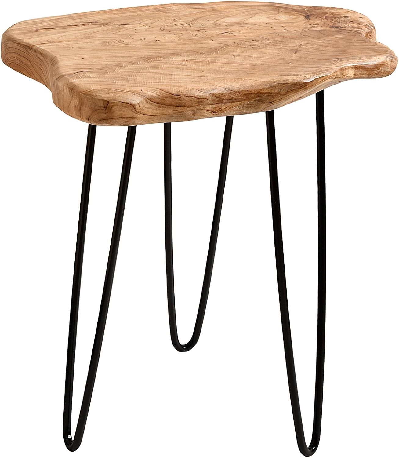 Live Edge Cedar End Table Unique Desktop Side Table,19″ L x 16″ W x 20.5″ H