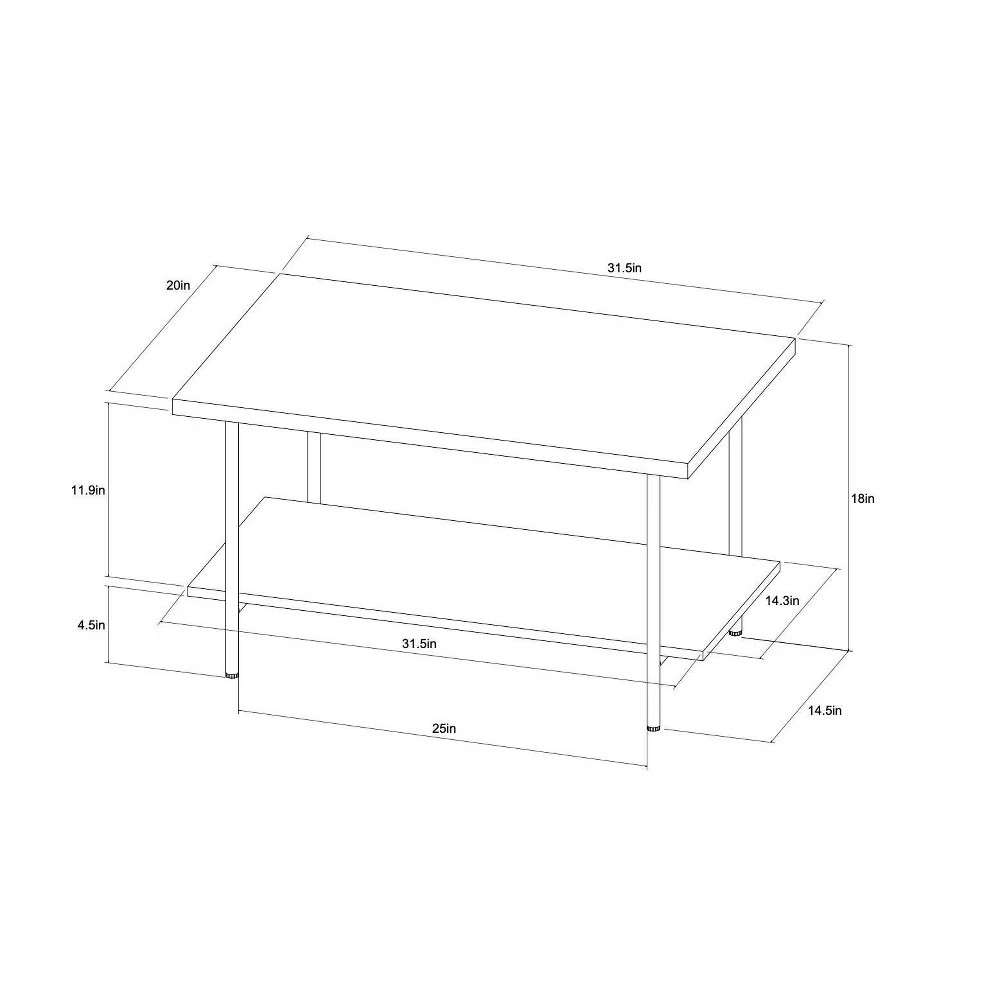 Wood and Metal Coffee Table Black – Room Essentials