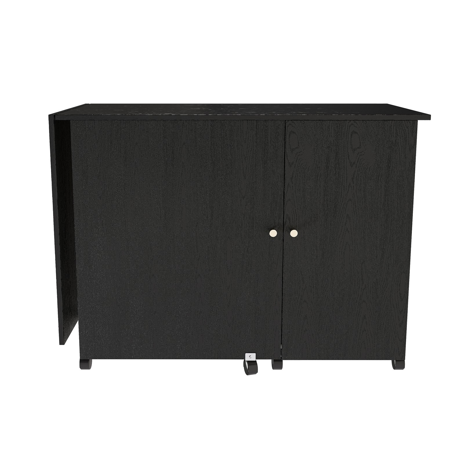 Foldable Sewing Machine Table with Locking Casters 57.5 Inch Black Craft Station