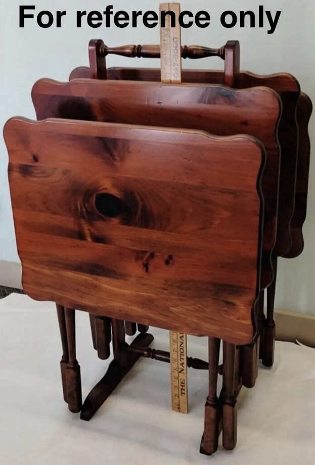 SUPER RARE!! Ethan Allen Old Tavern Treat Tables (4) With Stand & Original Boxes