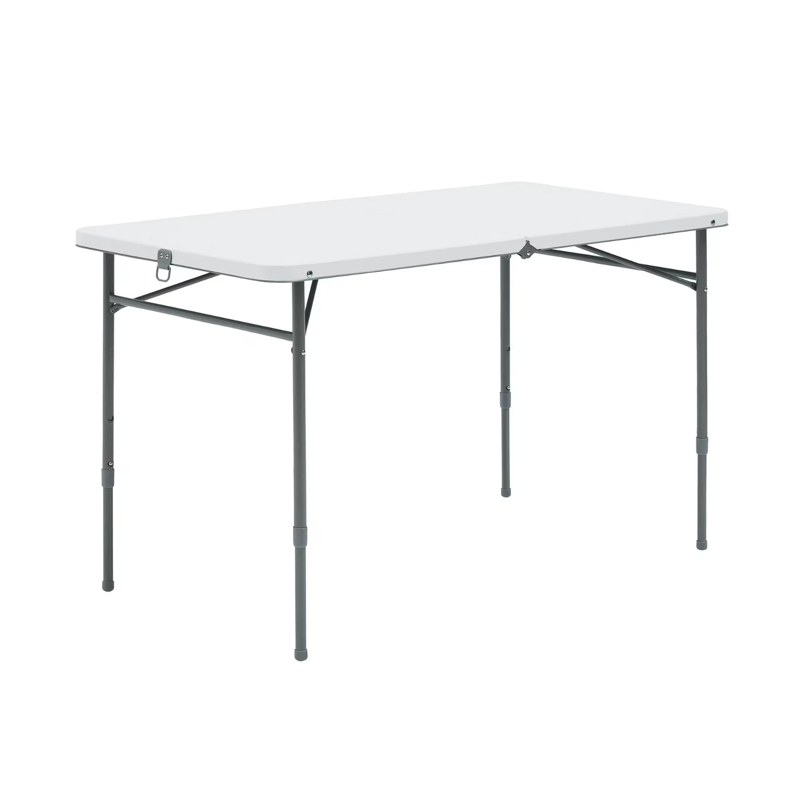 Mainstays 4 Foot Fold-in-Half Adjustable Folding Table, White