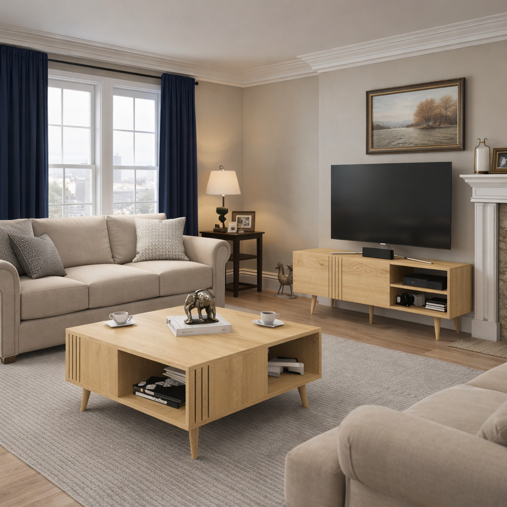 Ronas TV Stand & Coffee Table Living Room Set of 2