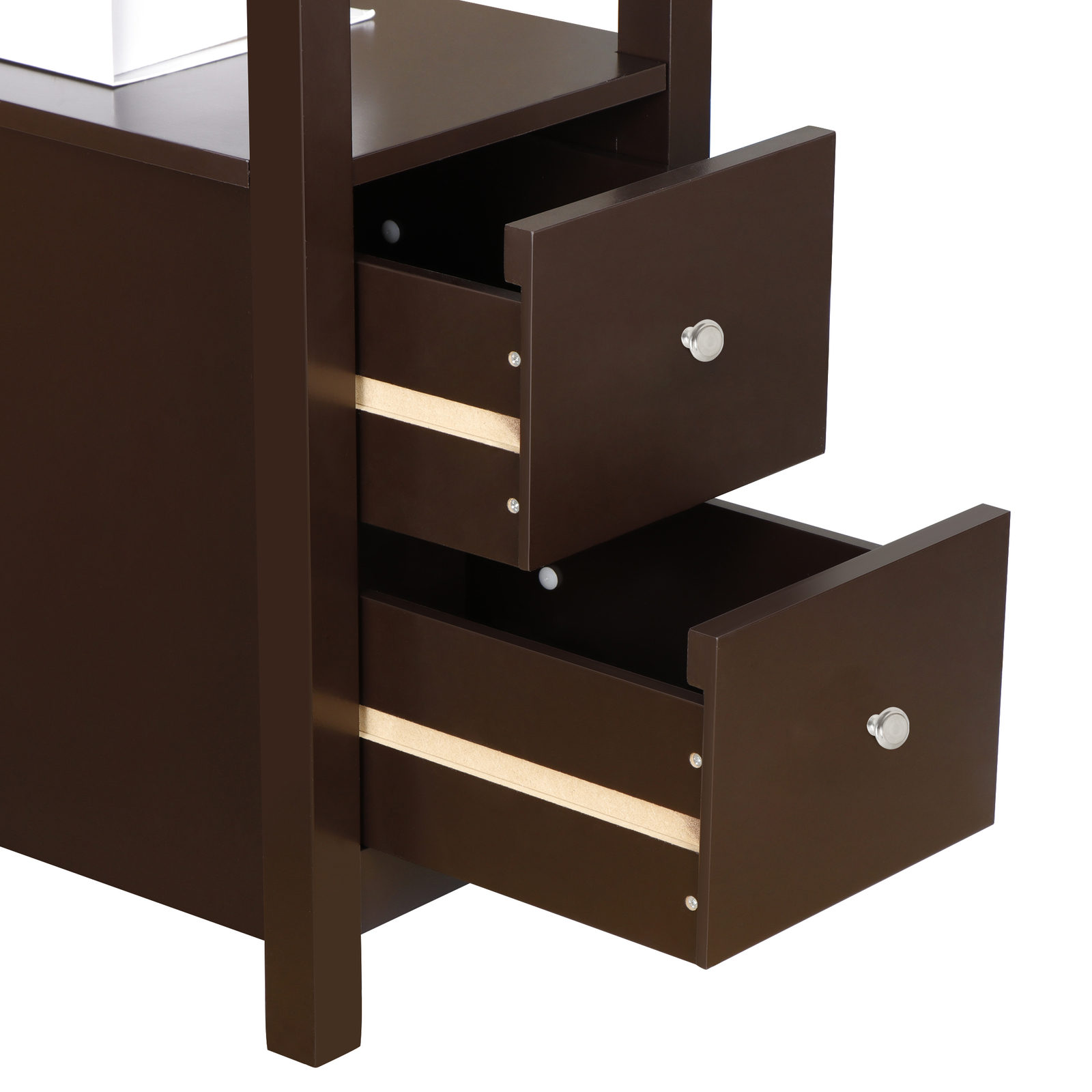Chairside End Table with 2 Drawer and Shelf Narrow Side Table Home Decor Storage