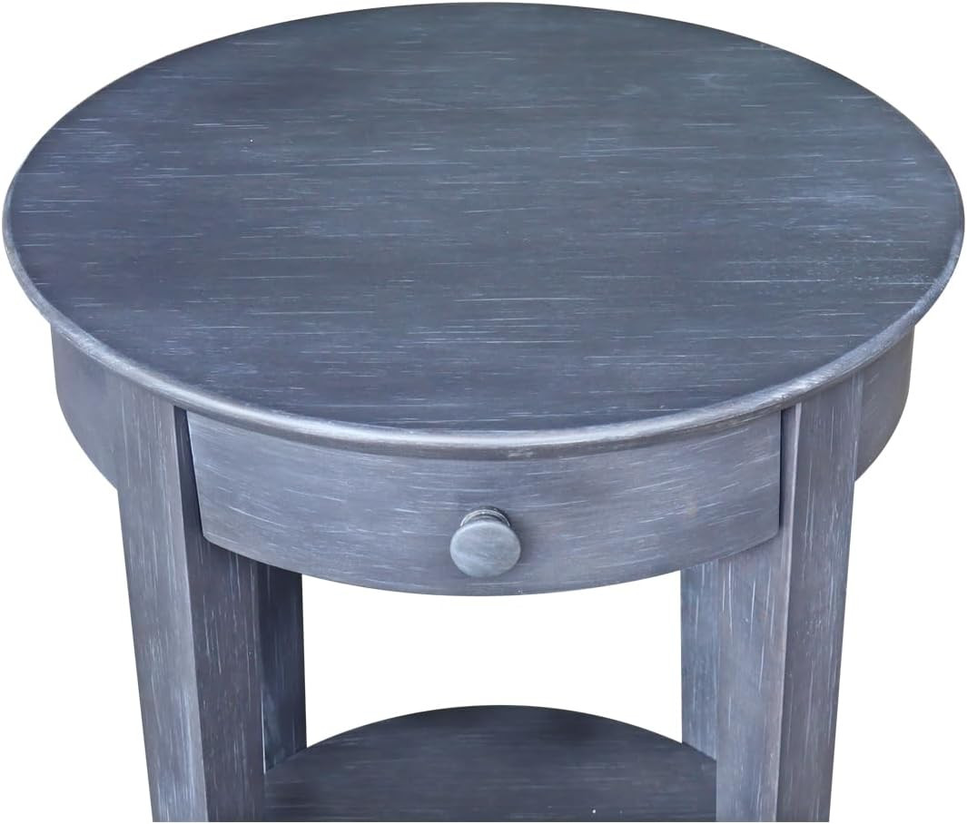 Heather Grey Accent Table with Drawer – Stylish & Sturdy for Any Room