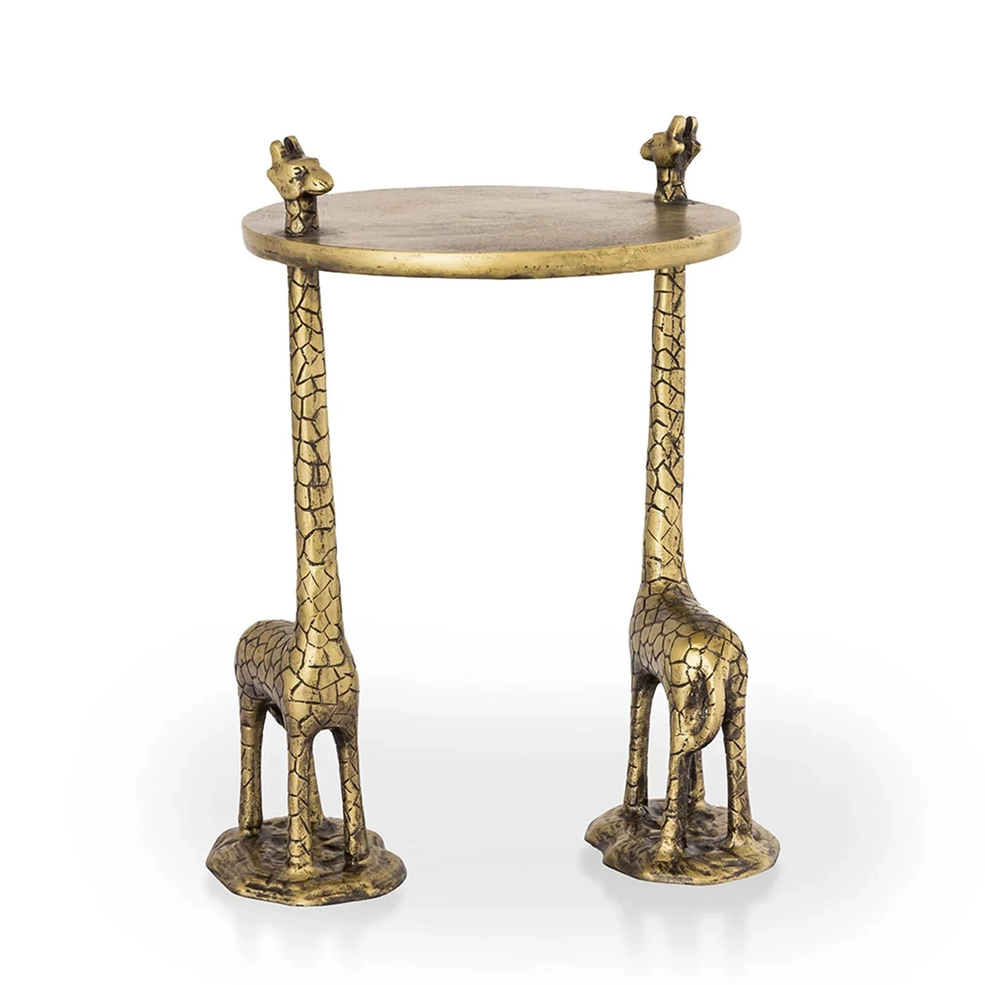Giraffe Pair End Table Aluminum Safari Animal Accent Table Home Decor Furniture