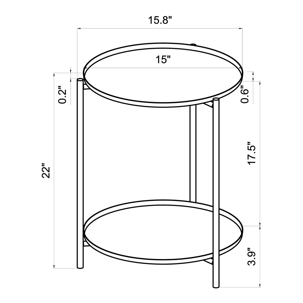 Metal Small Side Table with Shelf Black – Room Essentials