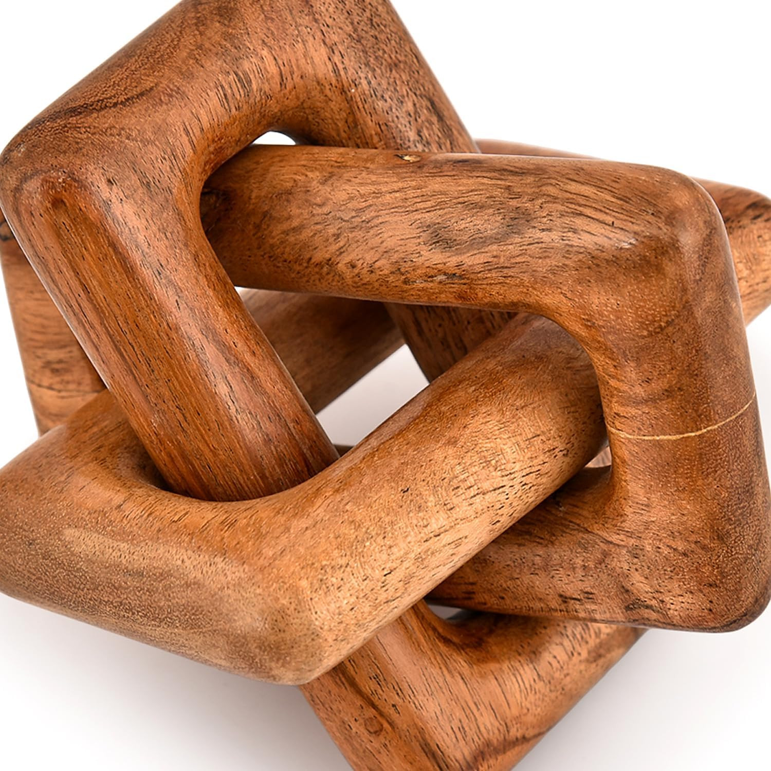 Coffee Tables 3 Link Wooden Knot Decorative Living Room Decor Unique Appearance