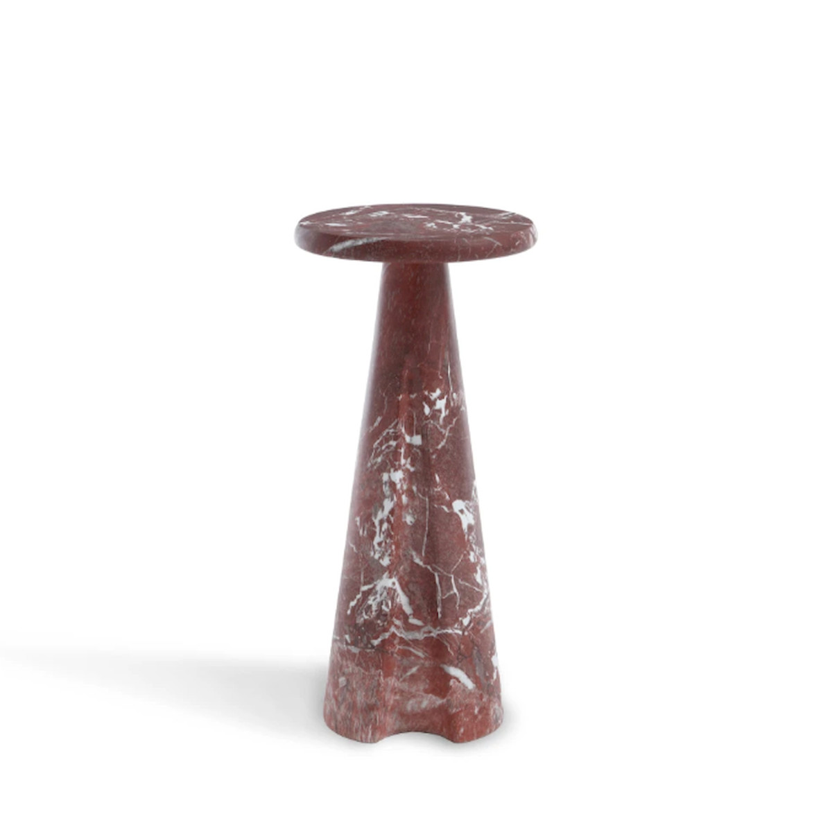 Daya Lane Lauren Cultured Marble Side Table – Red