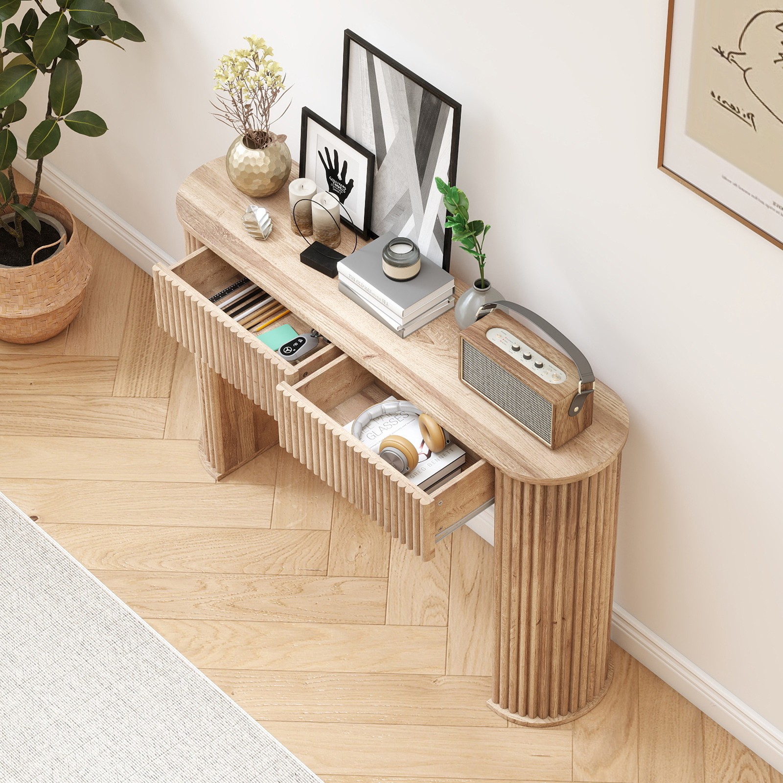 Console Table for Entryway, 47 Inch Farmhouse Sofa Table for Living Room