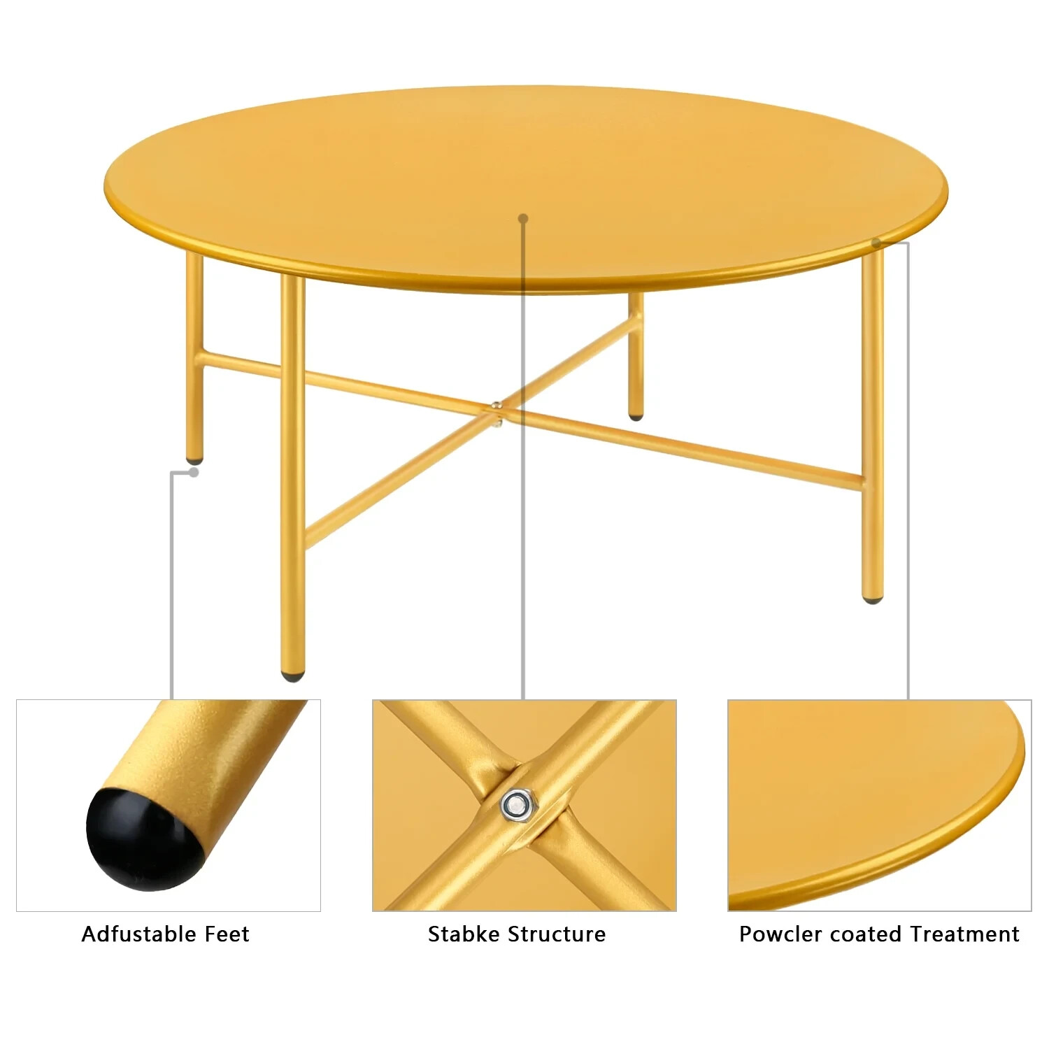 Round Coffee Table, Industrial End Table in Living Room, Side Table for Any Room