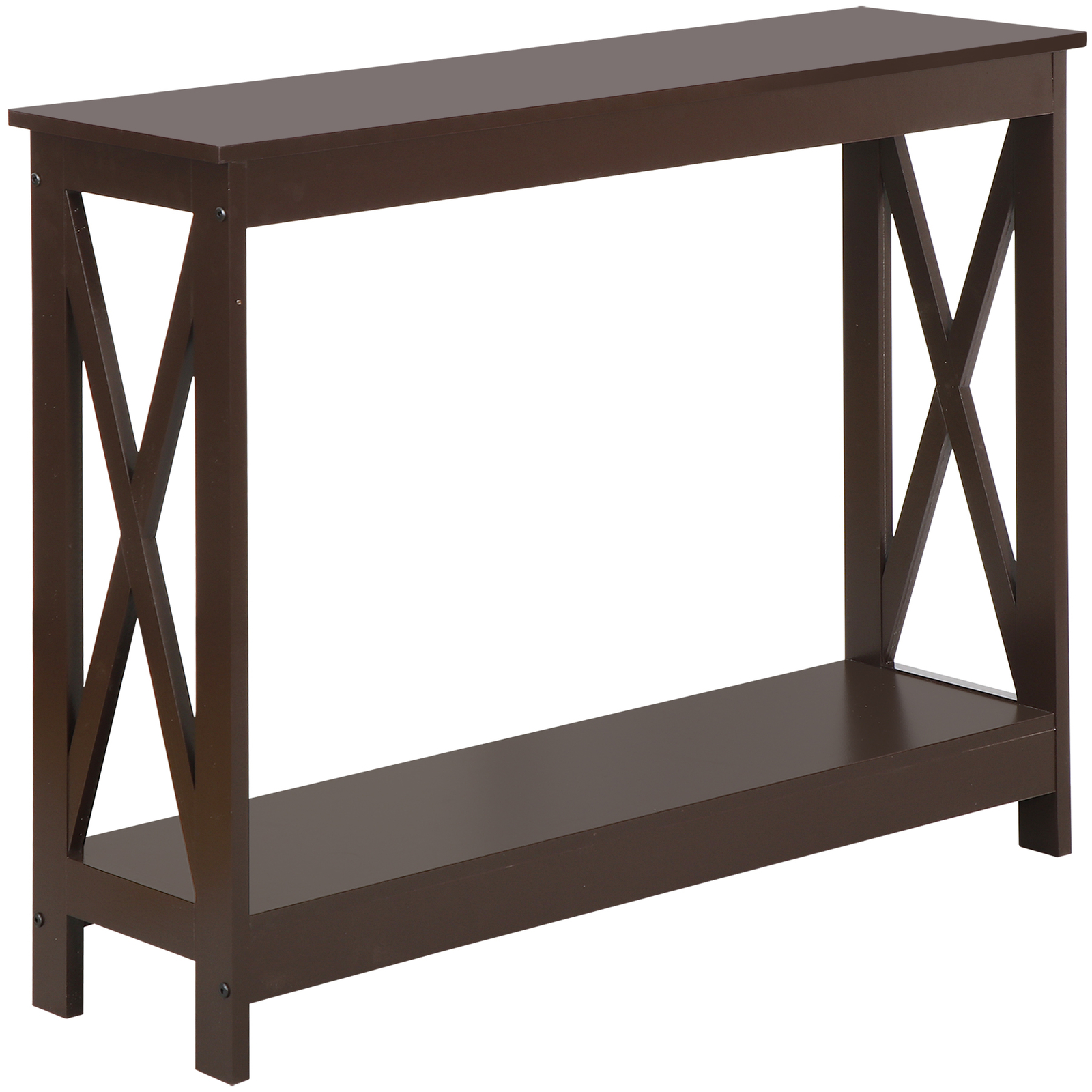 Brown Console Table For Entryway Storage Shelf Entry Farm Accent Home Decor