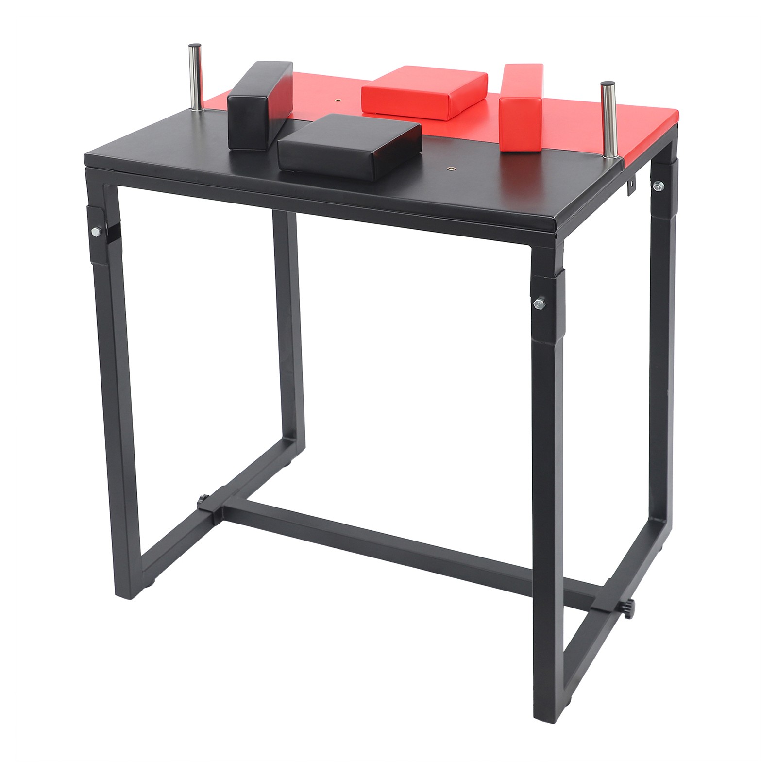 Foldable Arm Wrestling Table, w/ Elbow+Forearm Pads, Bar Game Table, Black+Red