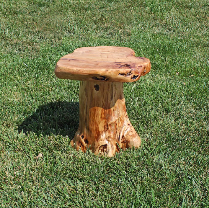 New 14″ Cedar Stump Stool | Live Edge End Table, Plant Stand, Nightstand