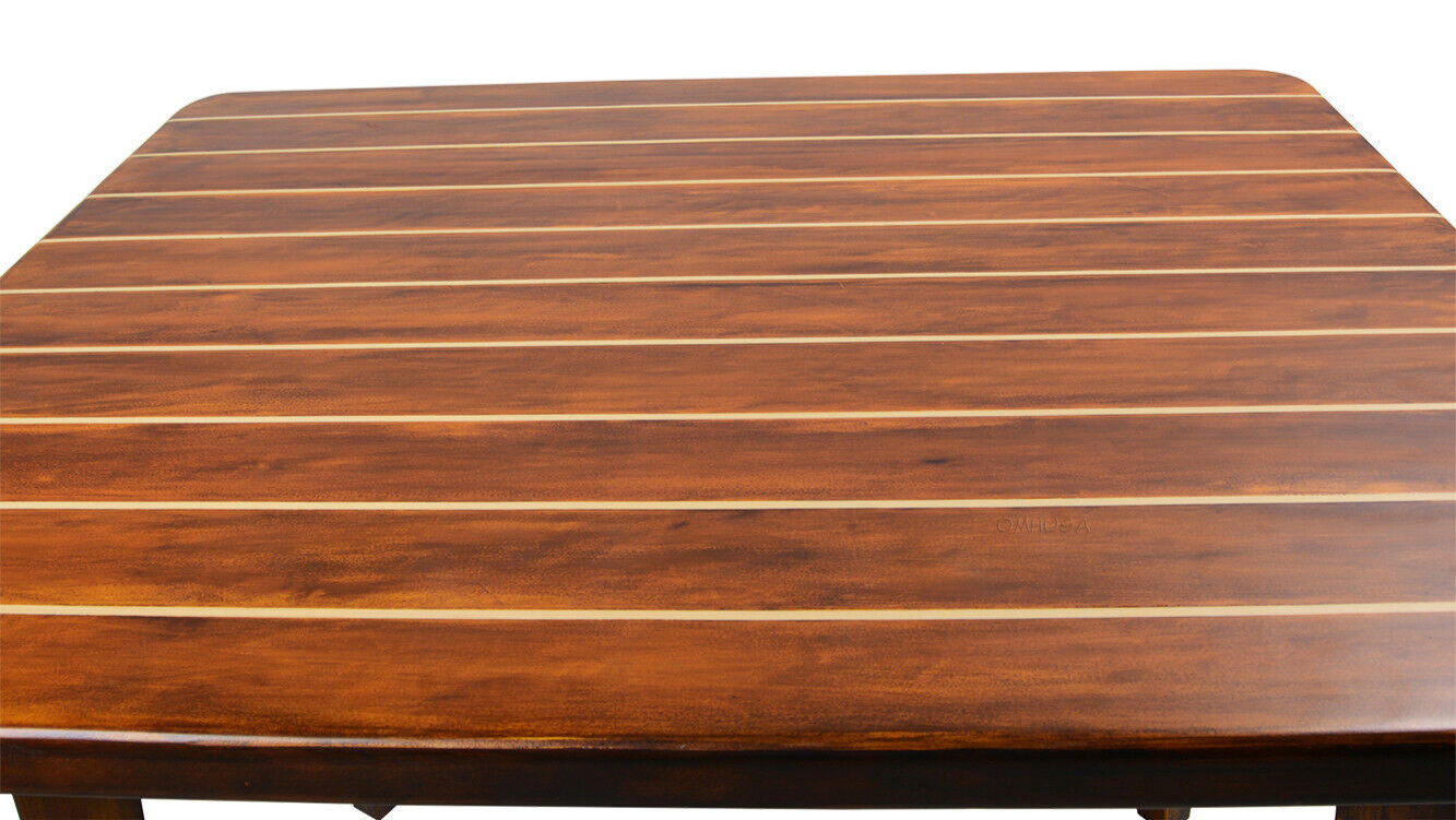 Nautical Dining & Kitchen Table 40″ Cedar Wood Chris Craft Deck Style Furniture