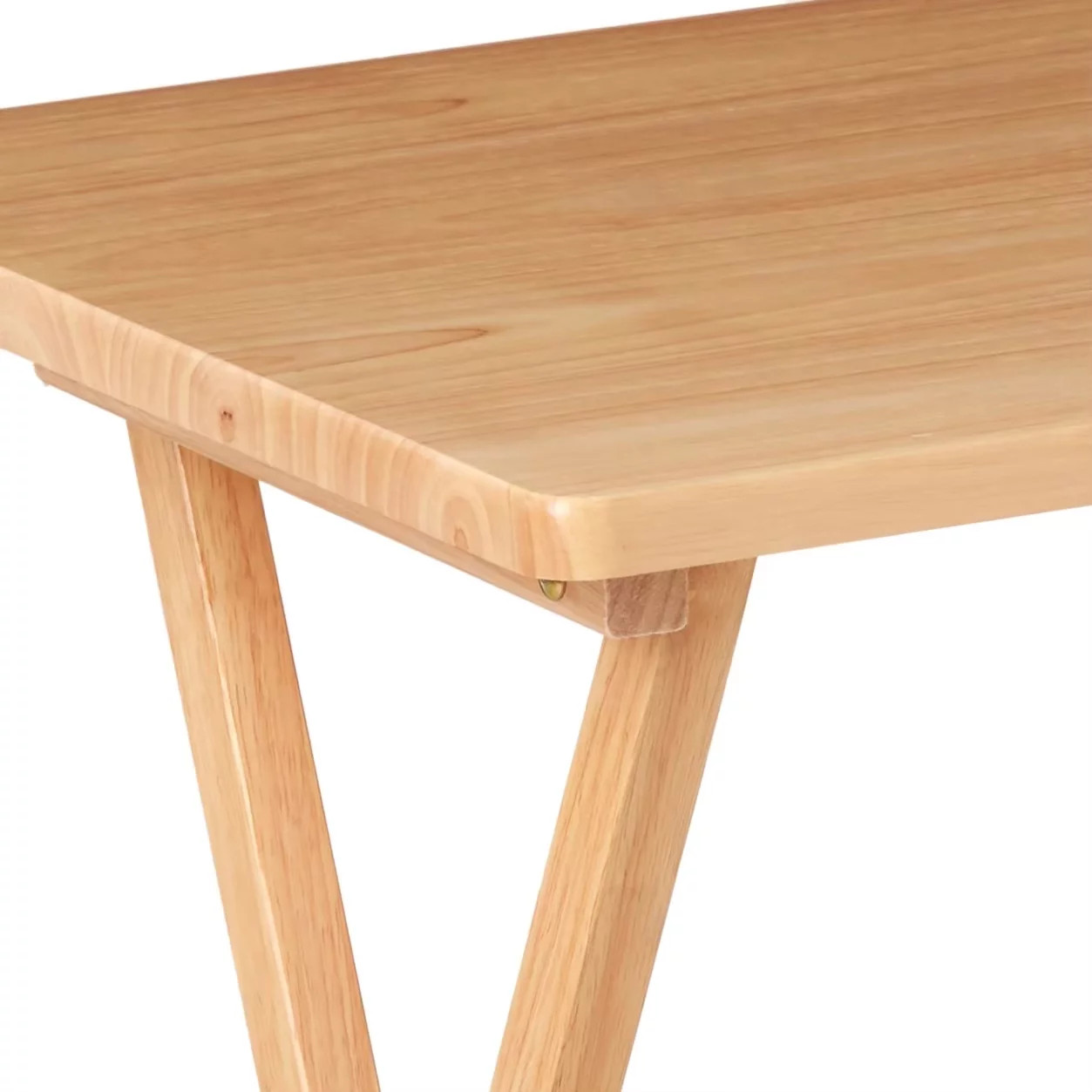 Folding TV Tray Table, Rubberwood, Natural, 19″ X 14.5″ X 26″, Indoor, 1 Piece
