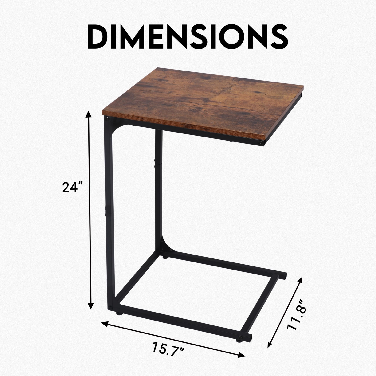 C Shaped End Table Slide Under Couch Table End Table for Living Room& Bedroom…