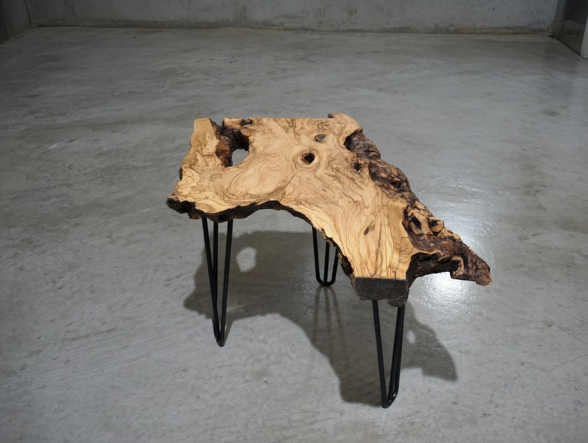 Side Table Natural Live Edge Olive Rustic Nesting Table l By Skilled Hands