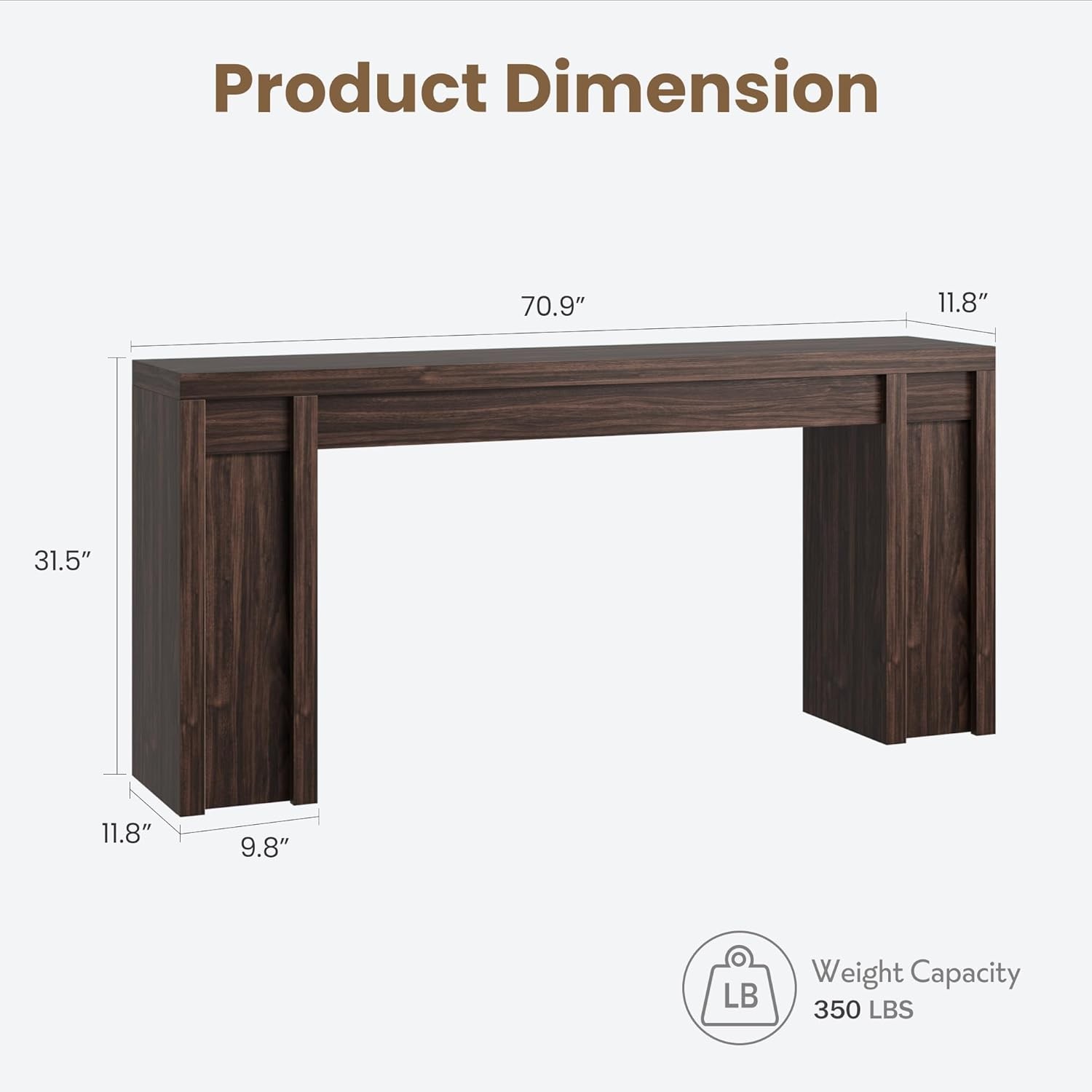 71″ Entryway Table, Wooden Farmhouse Console Table, Long Sofa Table Behind Couch