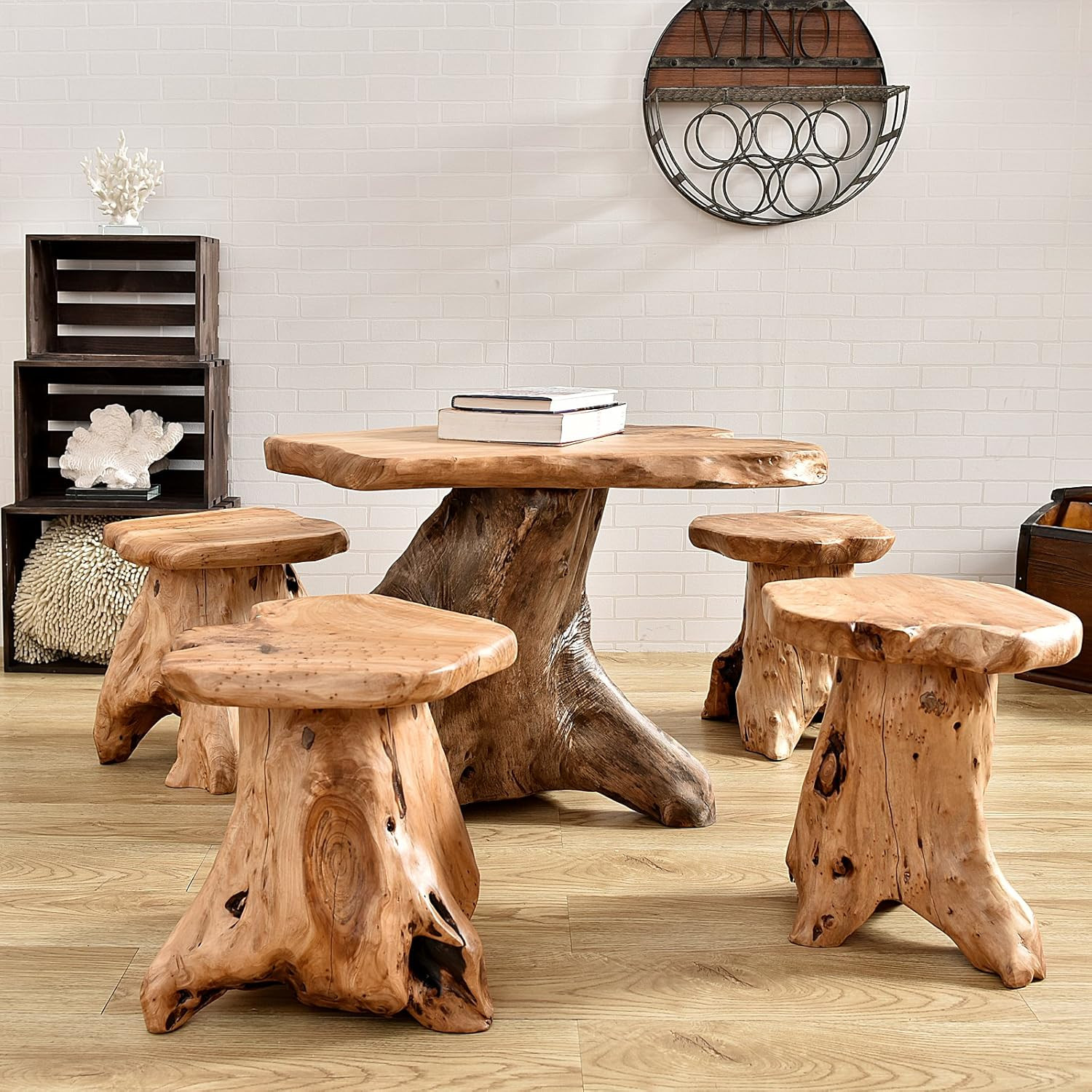 Natural Cedar Stump Stool, 14″ End Table, Live Edge Side Table, Plant Stand, Sma