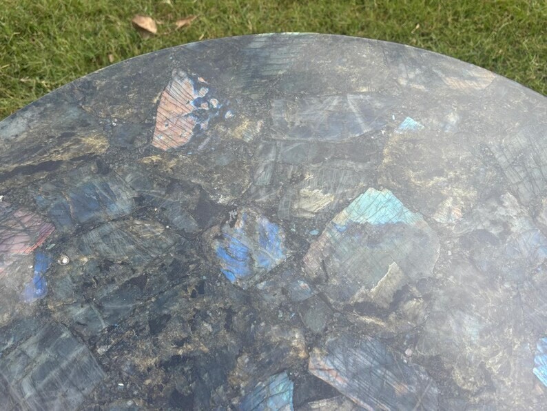 Labradorite Crystal Table Coffee & Side Table Top Home Decor, Gemstone Table