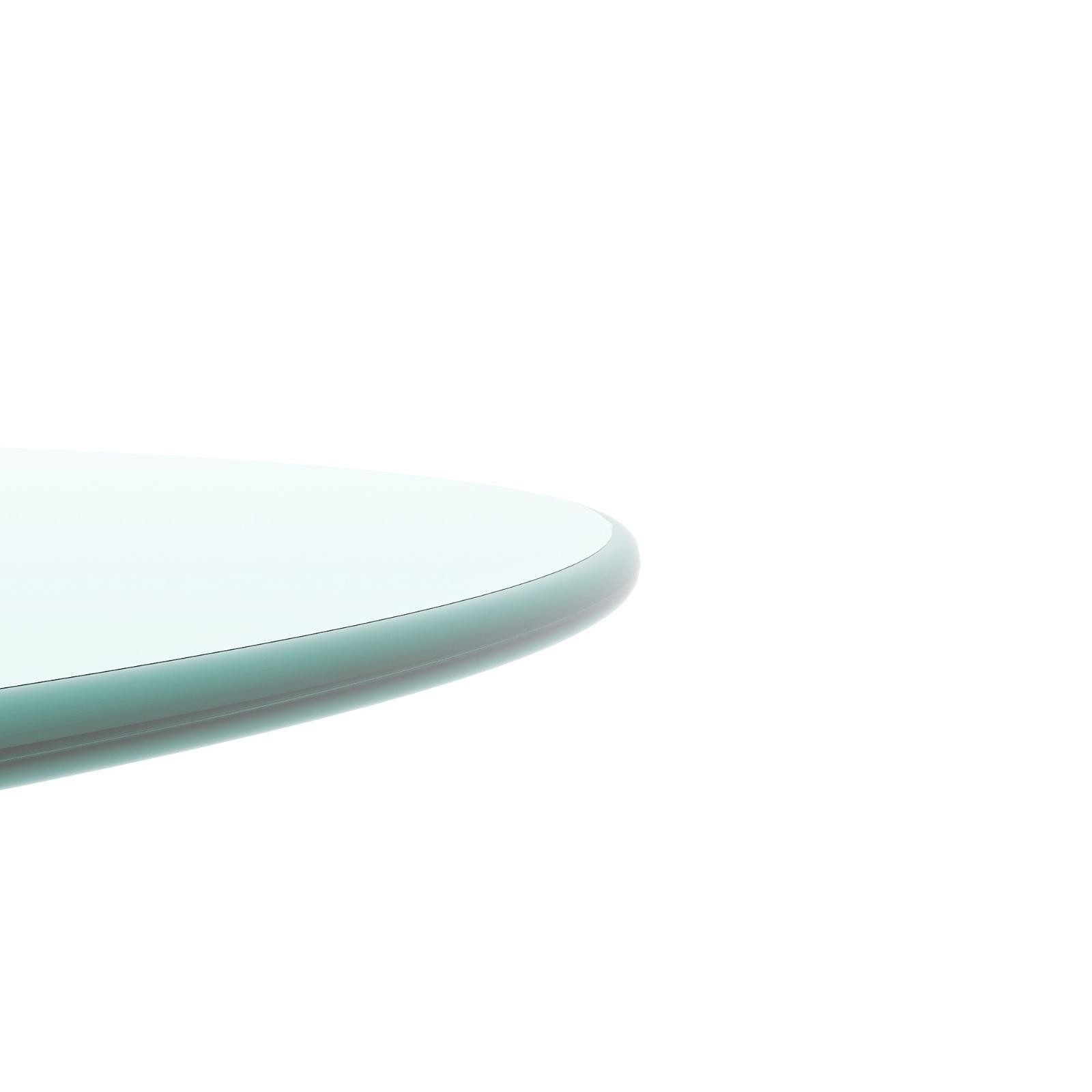 High-Quality 36-Inch Tempered Glass Table Top, Glossy Polished Edge, Perfect for