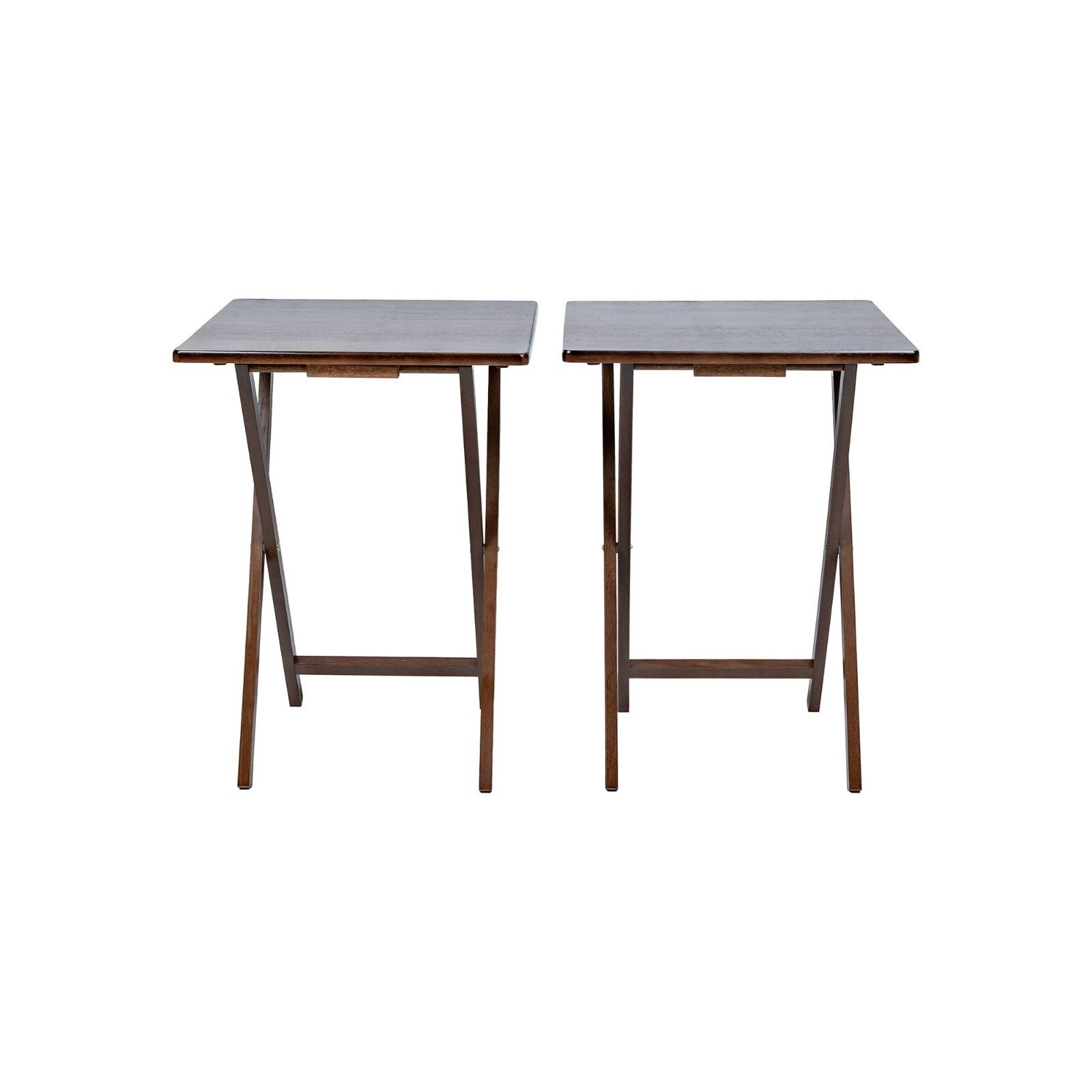 (2 Packs) Folding TV Tray Table Set in Walnut 19 X 15 X 26 Inch