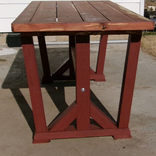 Hand Crafted Eastern Red Cedar Ourdoor Table 6 ft long, 30 in wide, 30 in tall