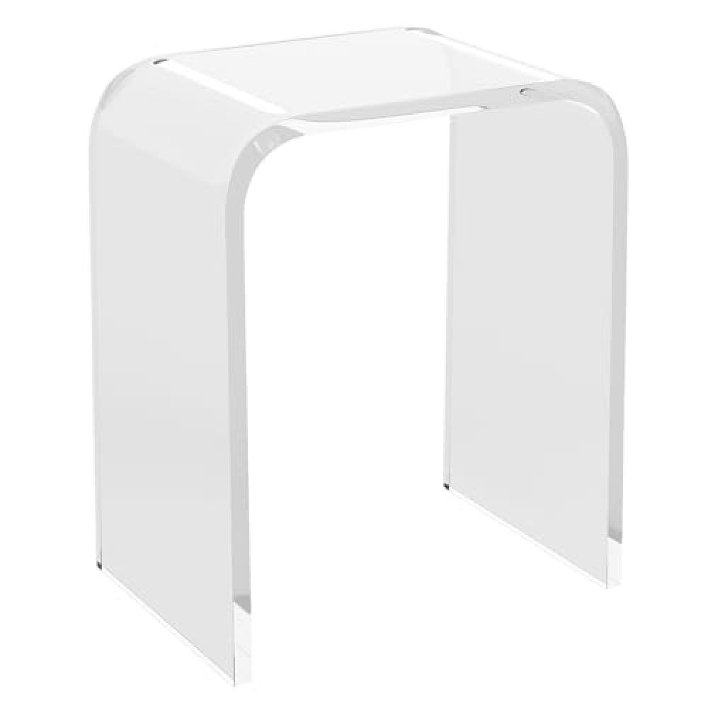 Clear Acrylic End Table – Waterfall Edges, Square Nightstand & Side Table