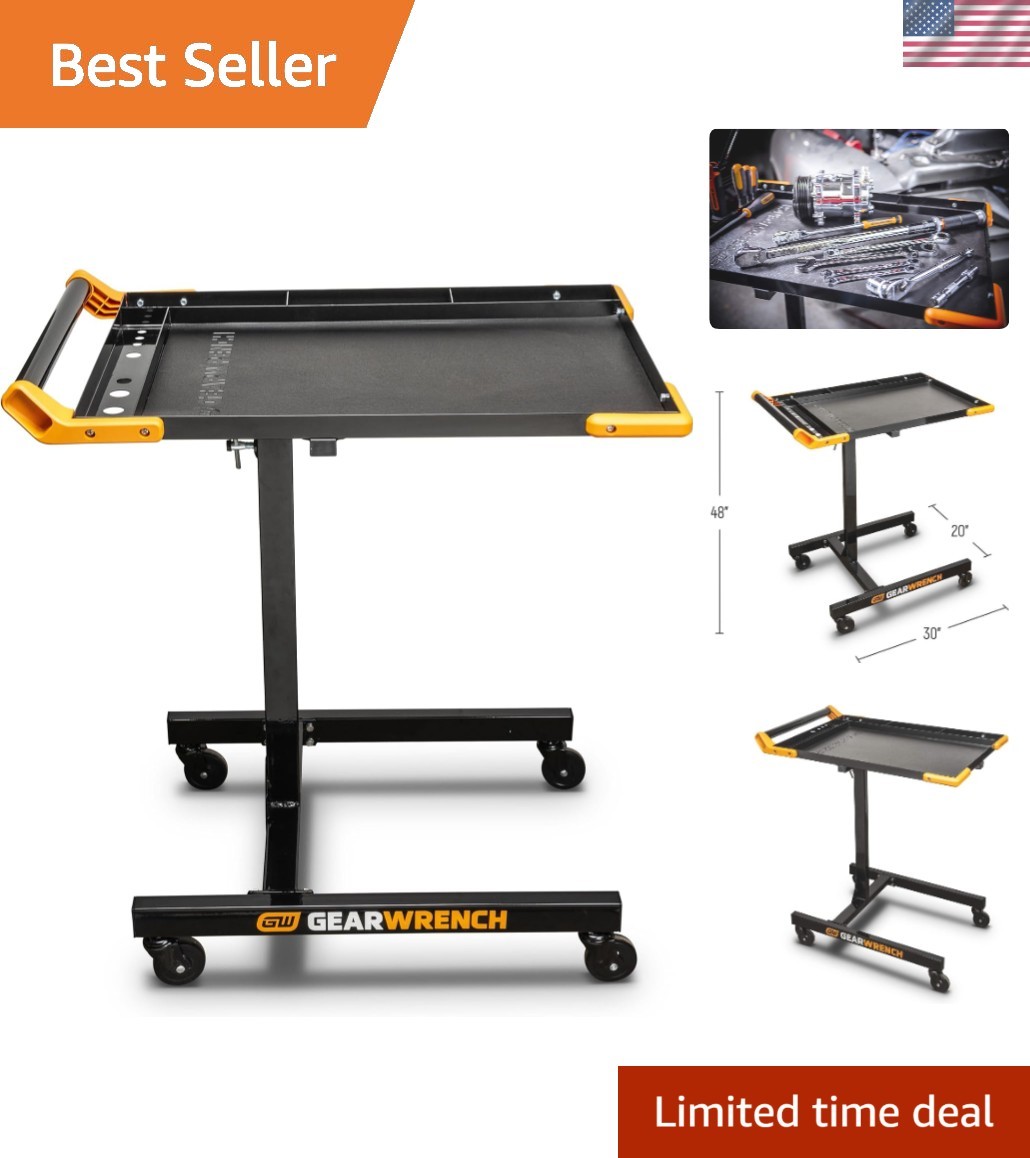 Adjustable Height Mobile Work Table 35-48” – Versatile & Portable Workbench