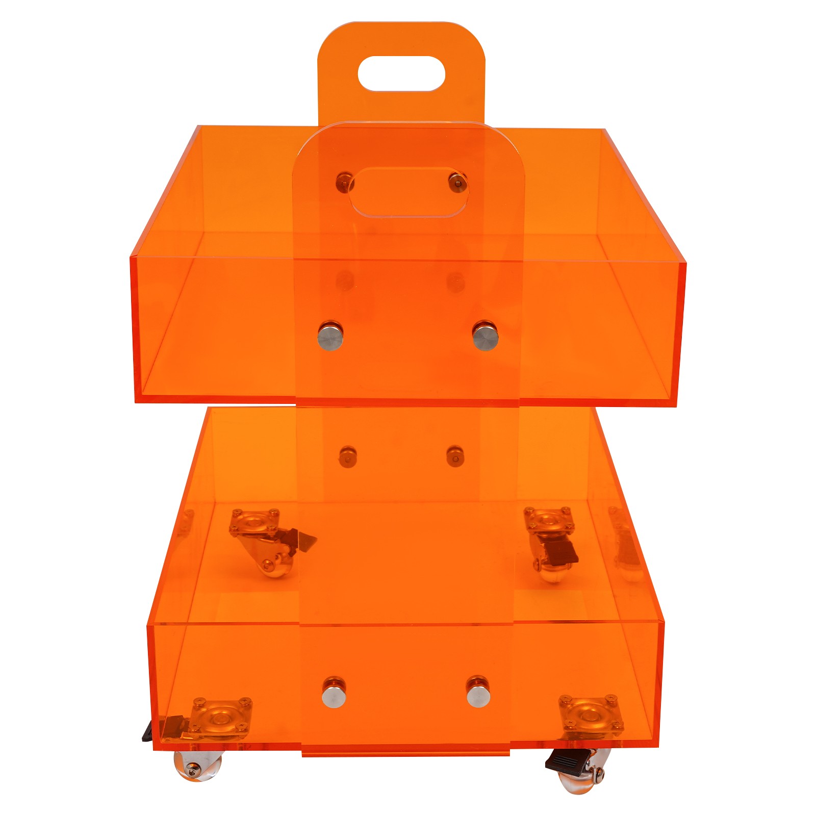 Acrylic Side Table Storage Rack with Wheels Acrylic Bedside Table Free Standing