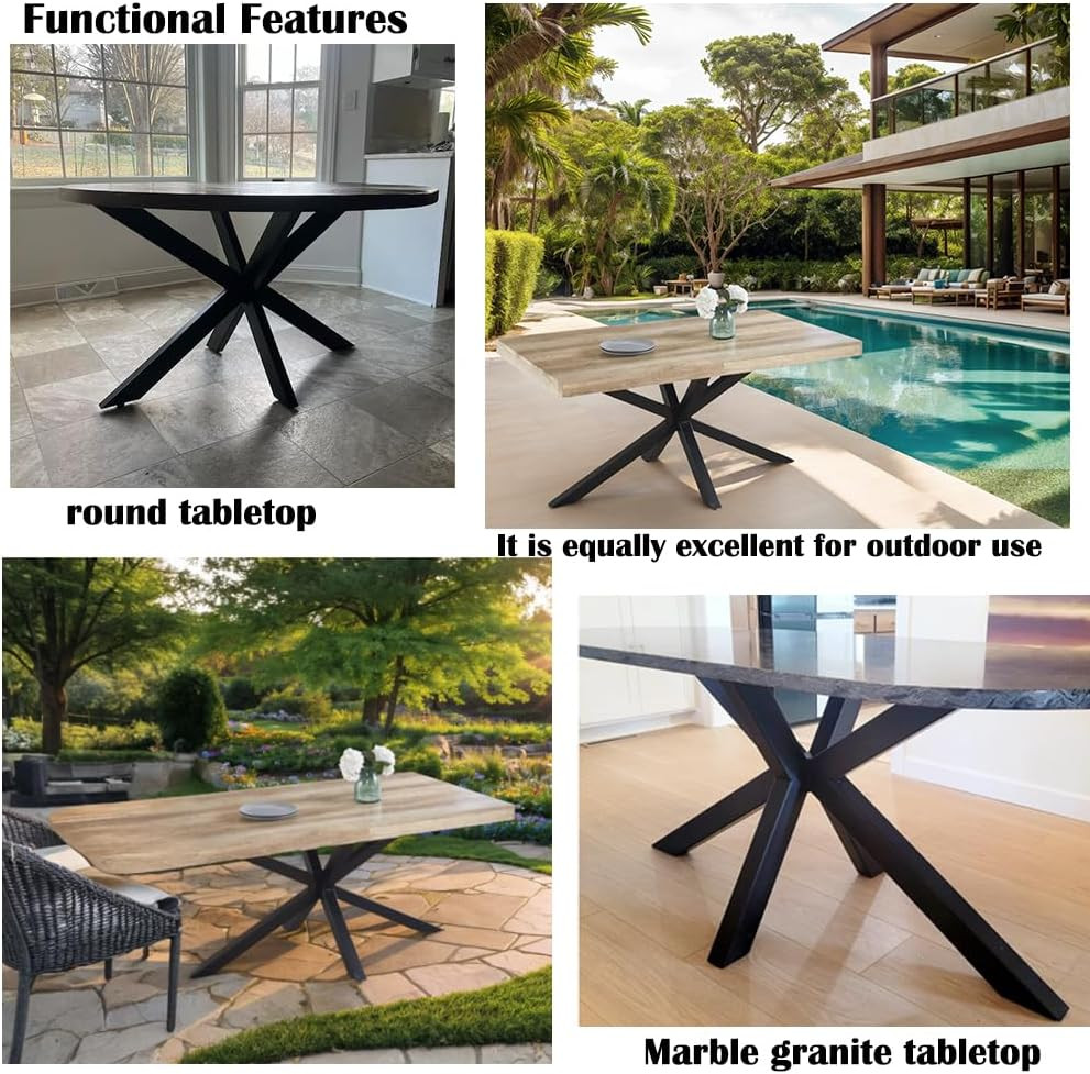 30 Inch Modern Table Base Metal Dinning Table Legs with Suction Cups, Heavy Duty