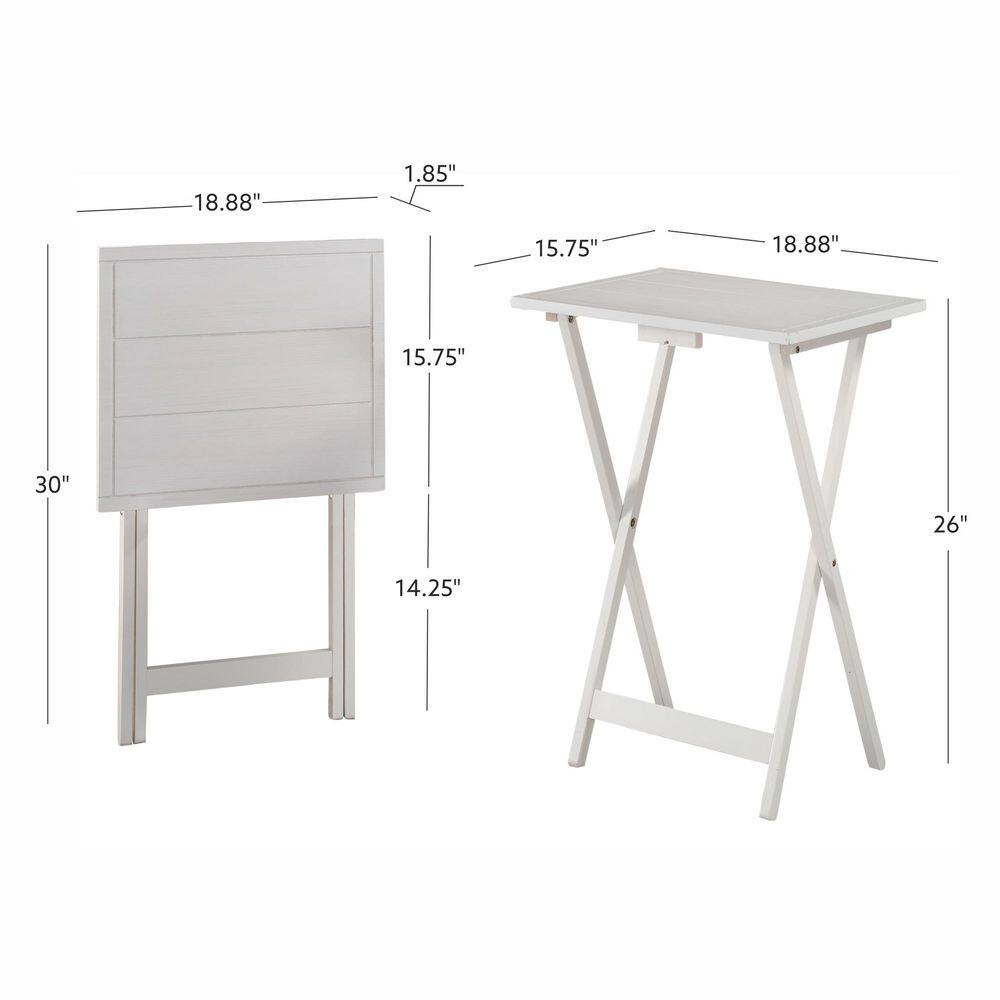 Fennec 15.75 In. L Wood Top Folding Tray White Tables