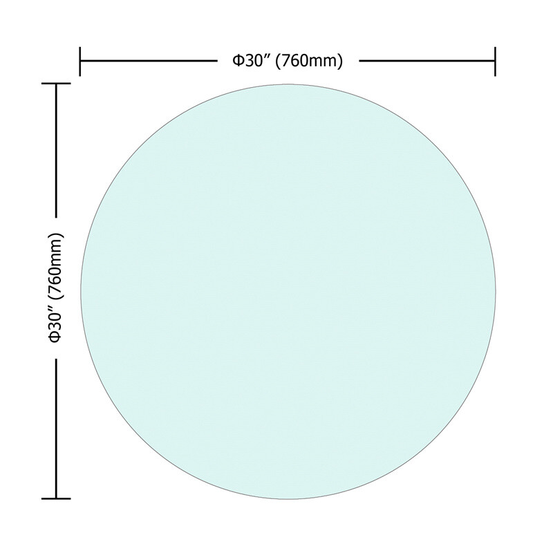 20″-36″ Inch Round Tempered Glass Table Top 1/4″ Inch Thick Flat Polished Edge