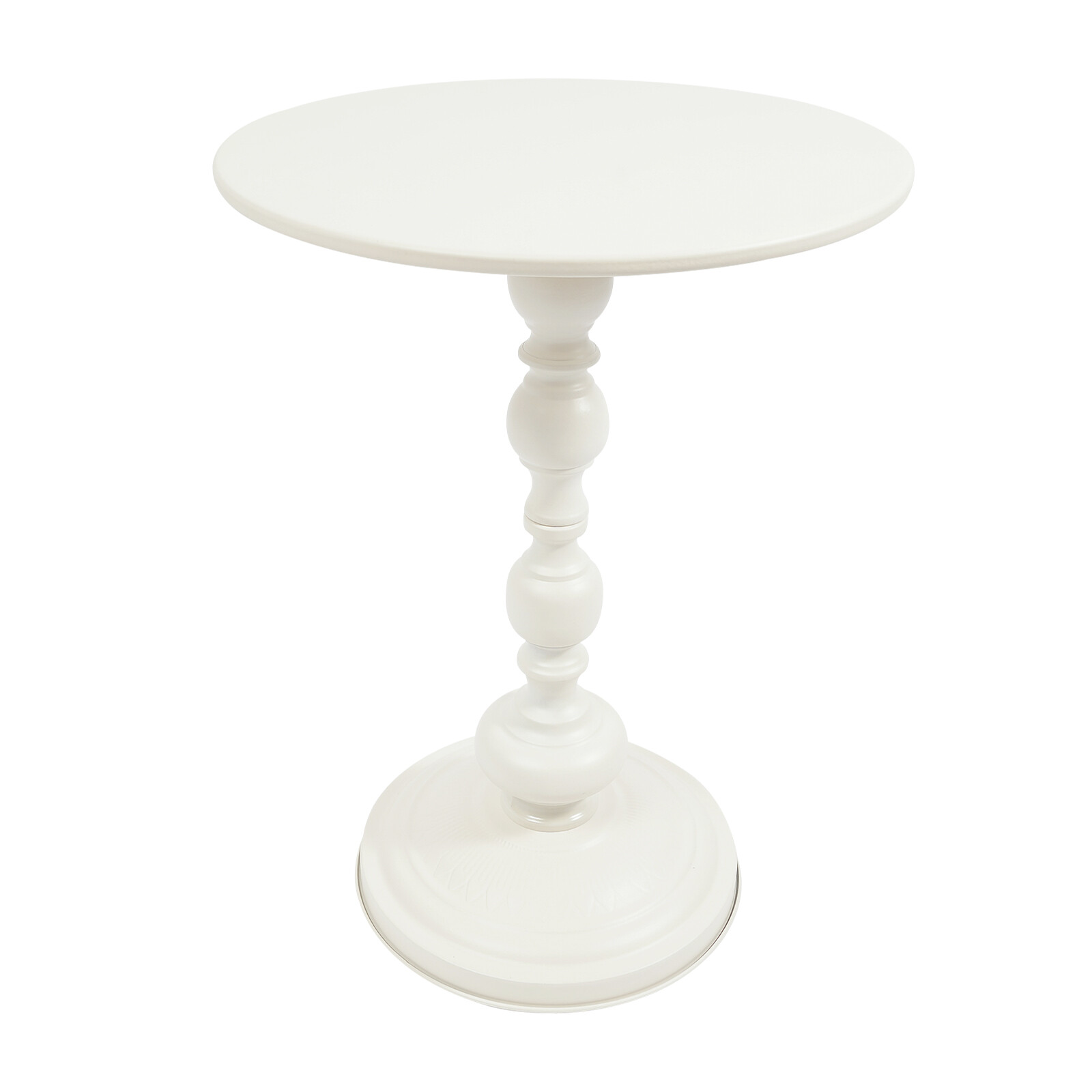 Round Side Table Retro Coffee End Table Small Accent Pedestal Table White Home