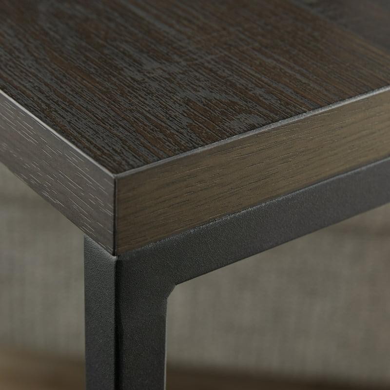 Space Saving Metal C-Table Side Table Storage 25 Lb Load Weight Espresso/Black