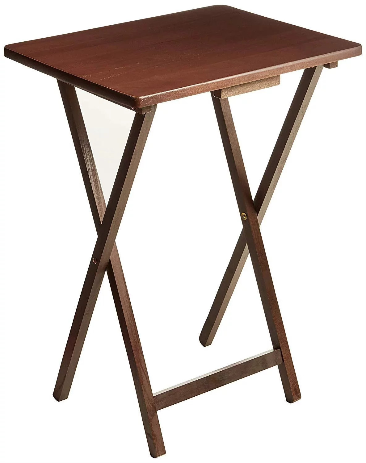 Mainstays Folding TV Tray Table, Rubberwood, Walnut, 19″ X 14.5″ X 26″.