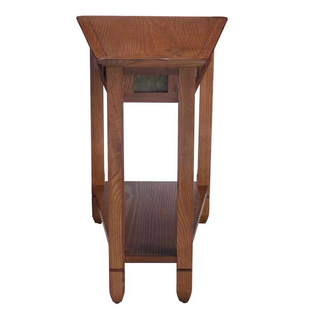 17 In. W X 23.5 In. D Rustic Wood with Rustic Slate Highlights Wedge Shaped Wood