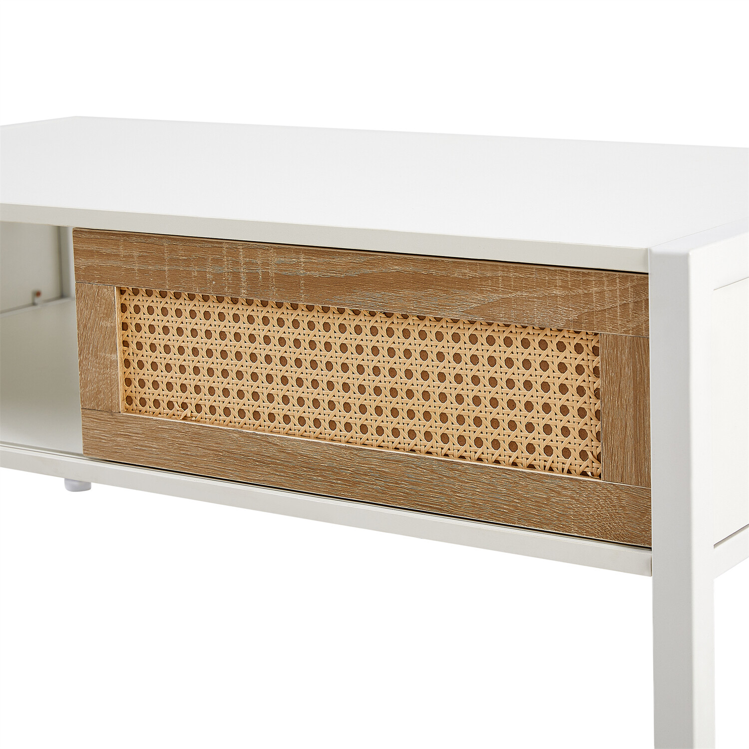 40″ Coffee Table Center Cocktail Table Rattan Side End Table for Living Room US
