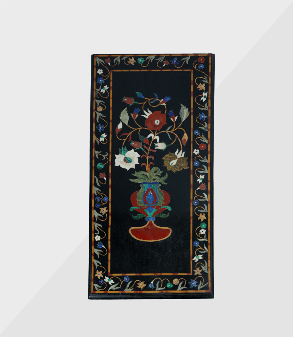 4’x2′ black marble table top sofa center side inlay lapis malachite wall decor