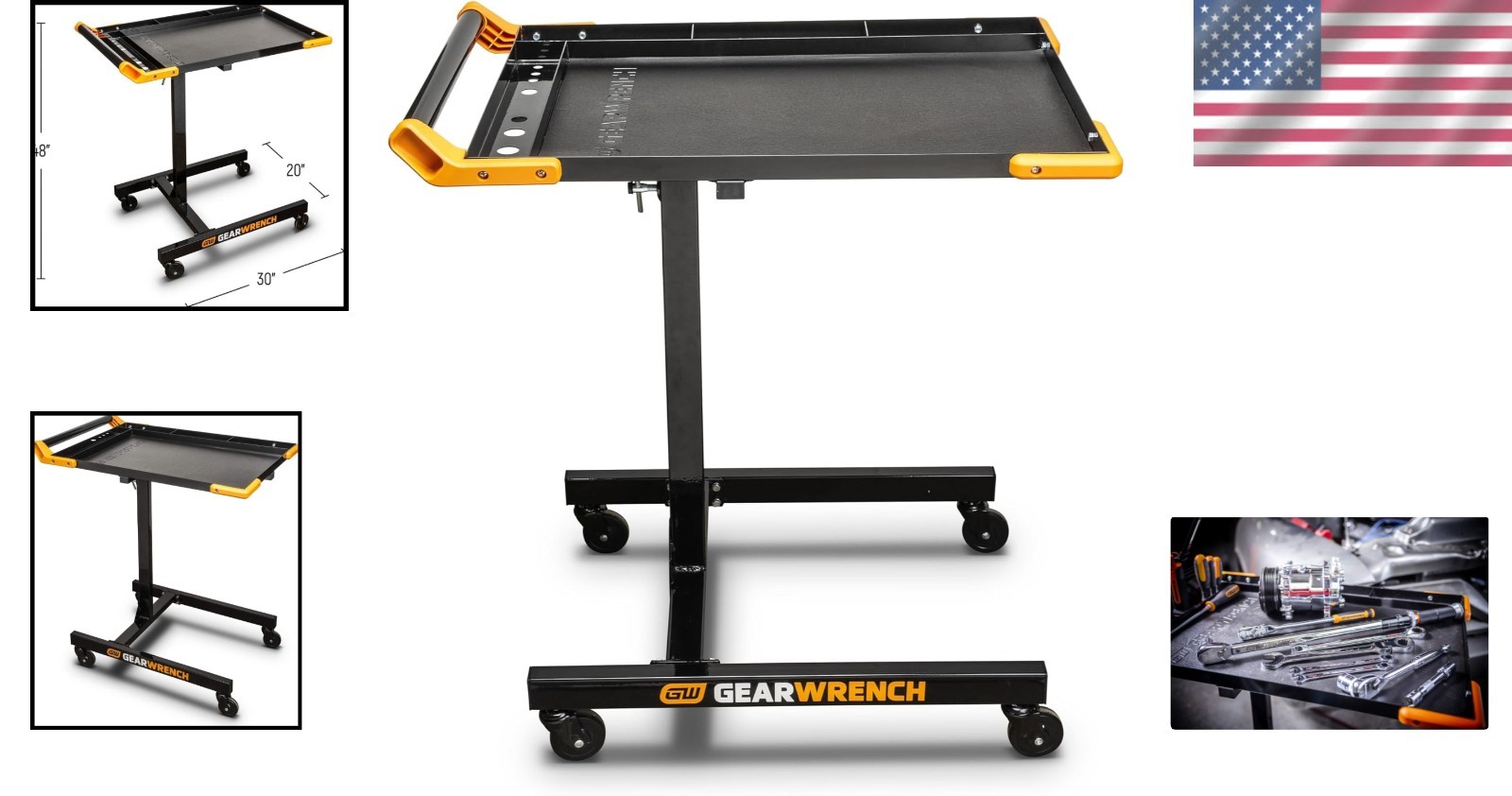 Adjustable Height Mobile Work Table 35-48” – Versatile & Portable Workbench